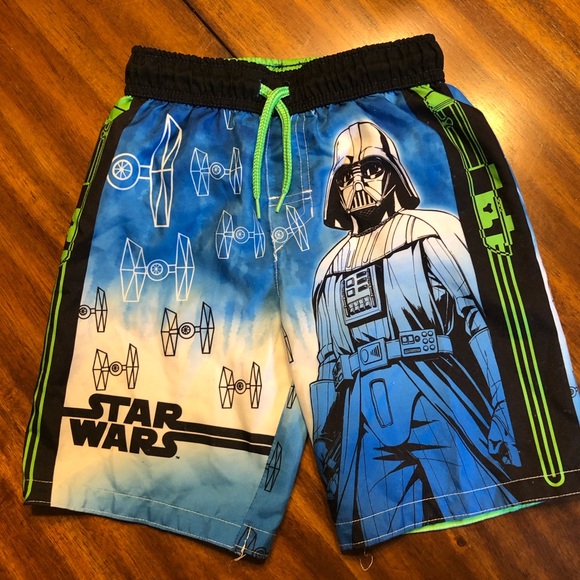 Star Wars swim trunks with lining and drawstring. - Picture 1 of 4